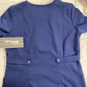 Greys anatomy navy mock scrub top